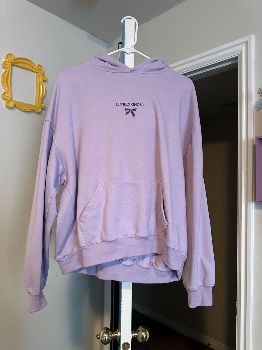 Purple ribbon lonely ghost sweatshirt