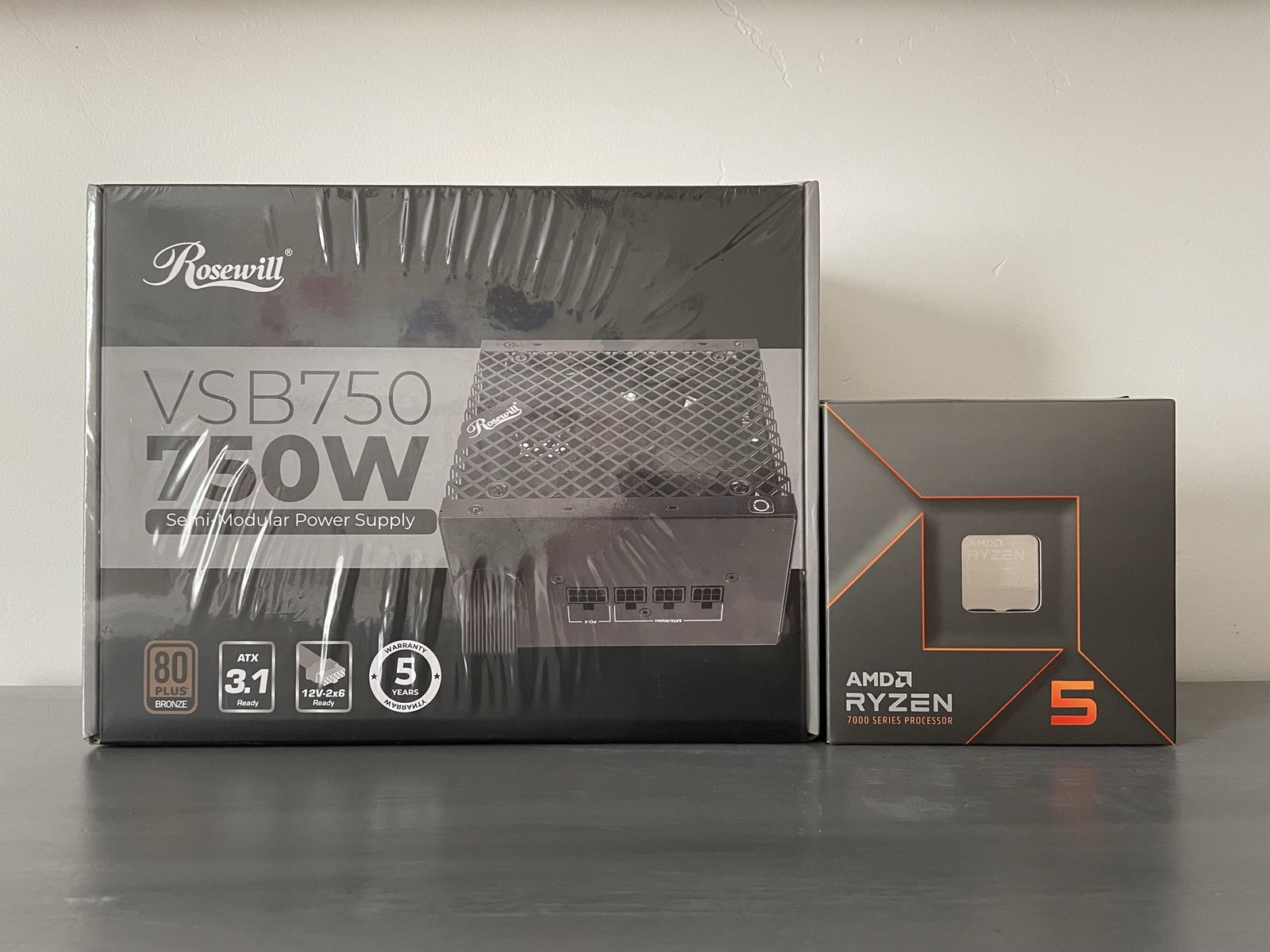 NEW sealed AMD Ryzen 7600X and 750W power supply