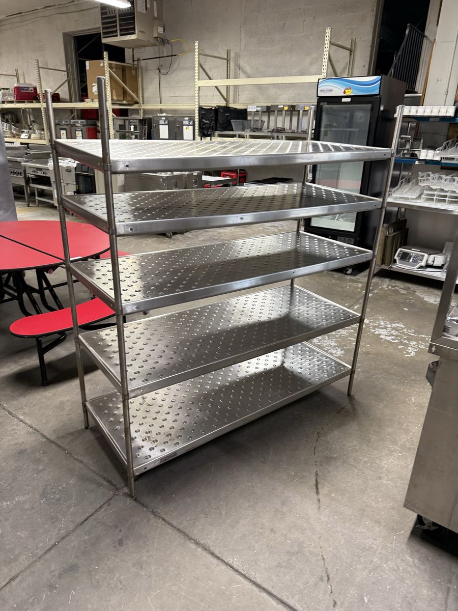 Stainless steel flat shelving heavy duty NSF Approved 24”X60”X67”H W/ 5 Shelves