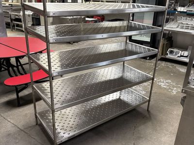 Stainless steel flat shelving heavy duty NSF Approved 24”X60”X67”H W/ 5 Shelves