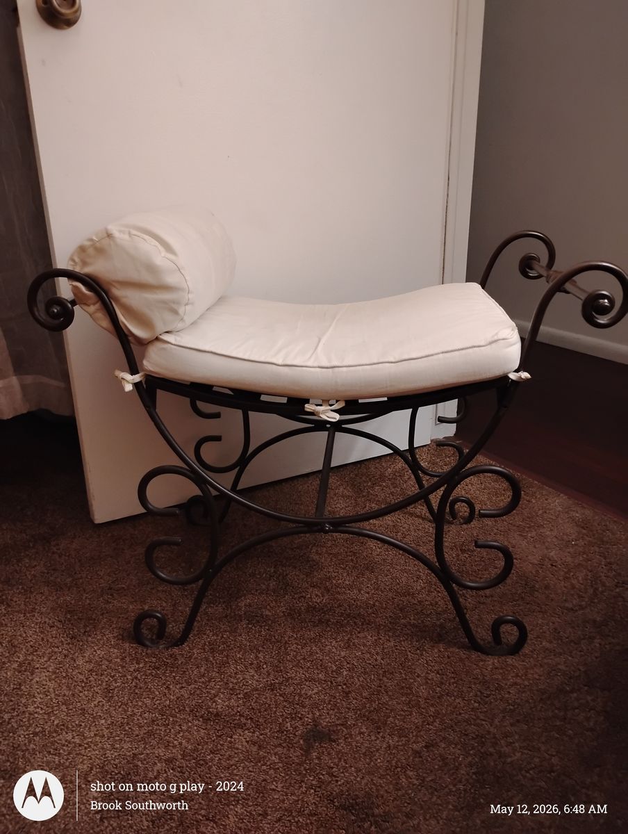 Heavy Duty Vintage Wrought Iron Stool