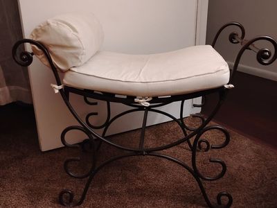 Heavy Duty Vintage Wrought Iron Stool