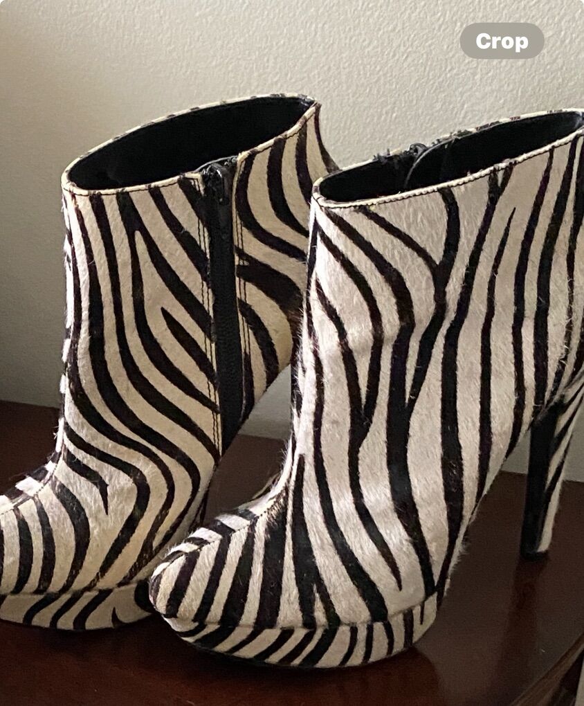 Steve madden Zebra Heeled Booties- Sz7