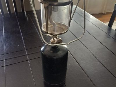 Vintage Coleman Propane Lantern - Clear Glass Globe, Single Mantle