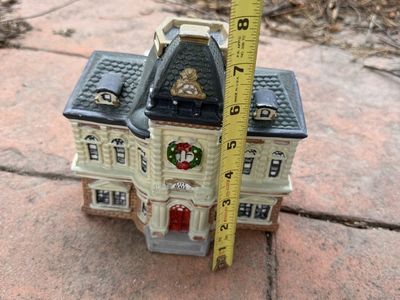 Ceramic Christmas Village City Hall Building Holiday Decor