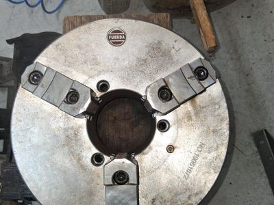 325mm Fuerda 3-Jaw Lathe Chuck w/4" pass through