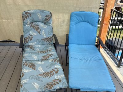 Set of 2 Outdoor Reclining Patio Chaise Lounge Chairs with Cushions chairs