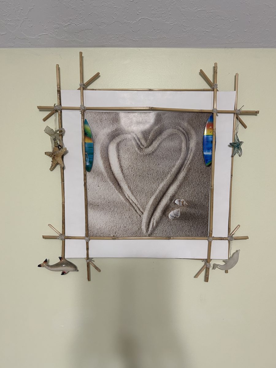 Large Coastal Beach-Themed Wall Art w/ Driftwood & Hanging Accents
