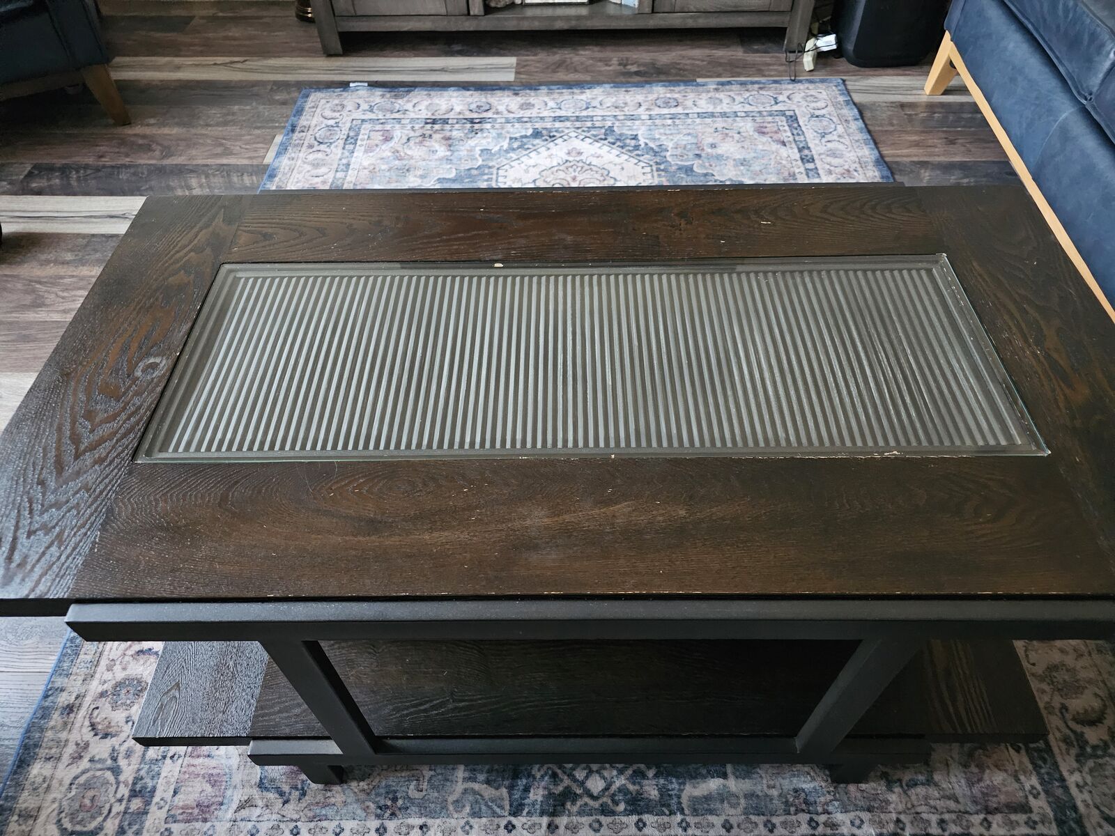 Solid Wooden Table with Metal/Glass