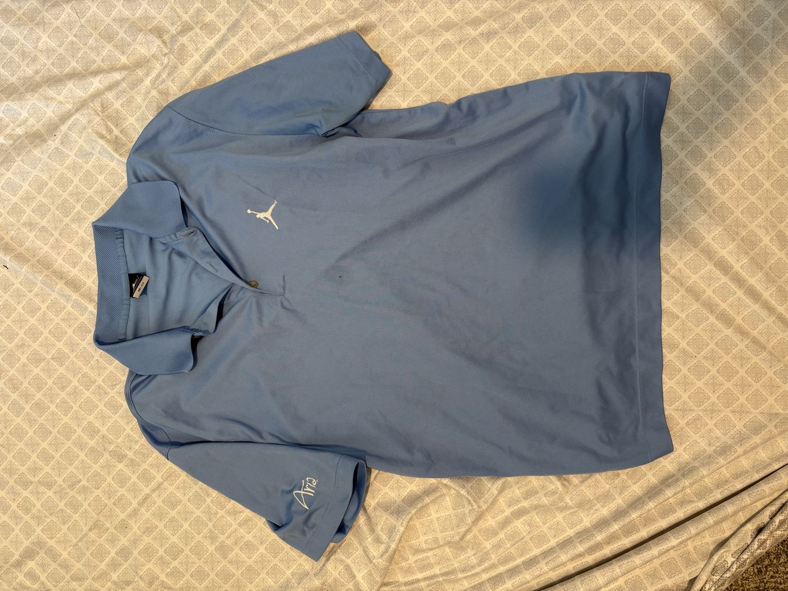 Jordan Jumpman Light Blue Dri-Fit Polo Shirt - Size L - Michael Jordan Celebrity Invitational