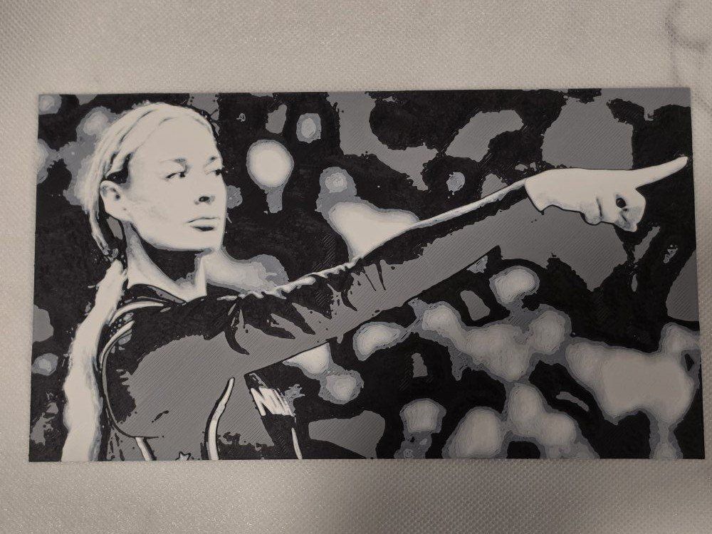 3D Printed Lithophane Wall Art - Colorful Textured Sophie Cunningham Pointing Indiana Fever
