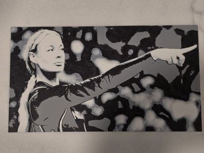 3D Printed Lithophane Wall Art - Colorful Textured Sophie Cunningham Pointing Indiana Fever