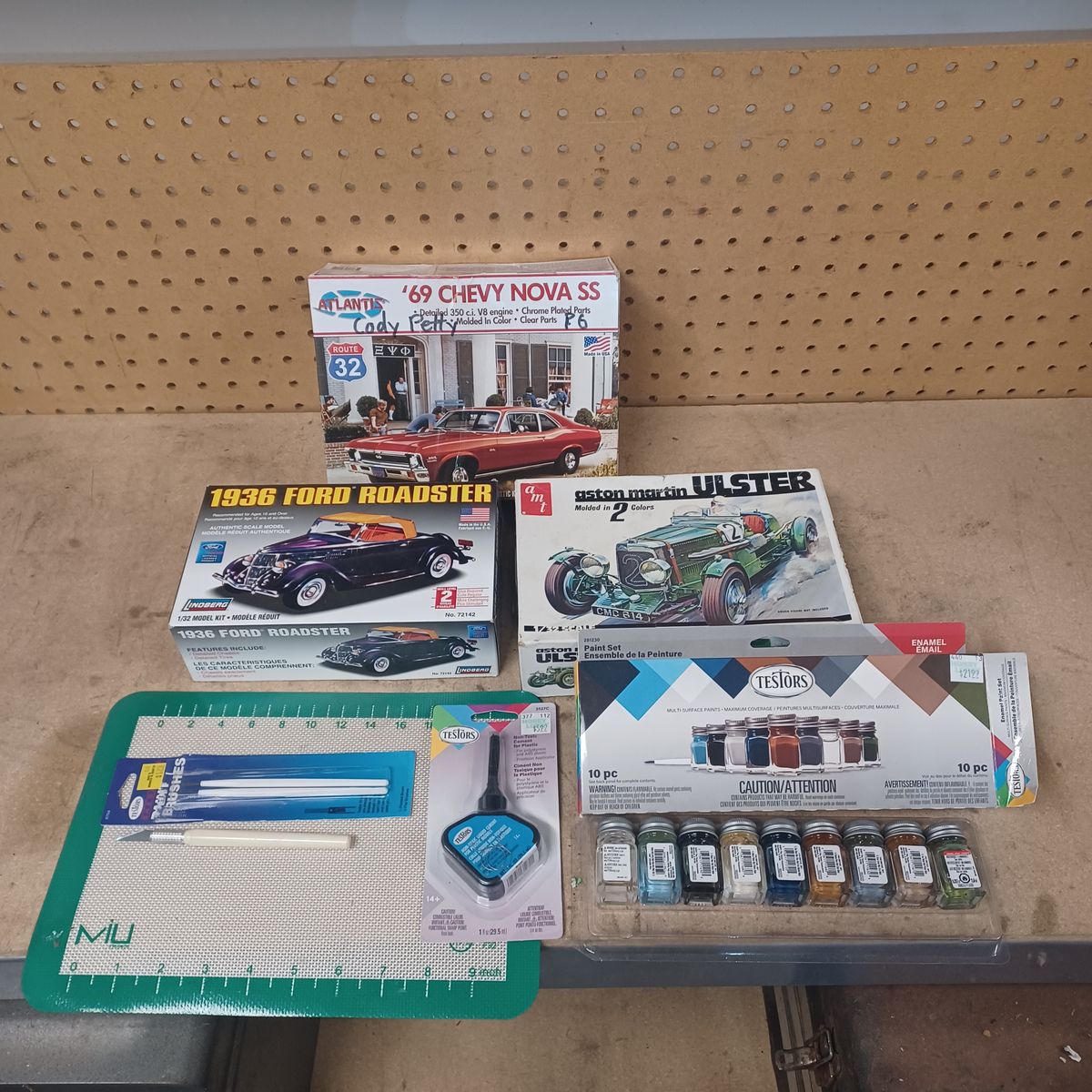 Model cars, paint and accessories