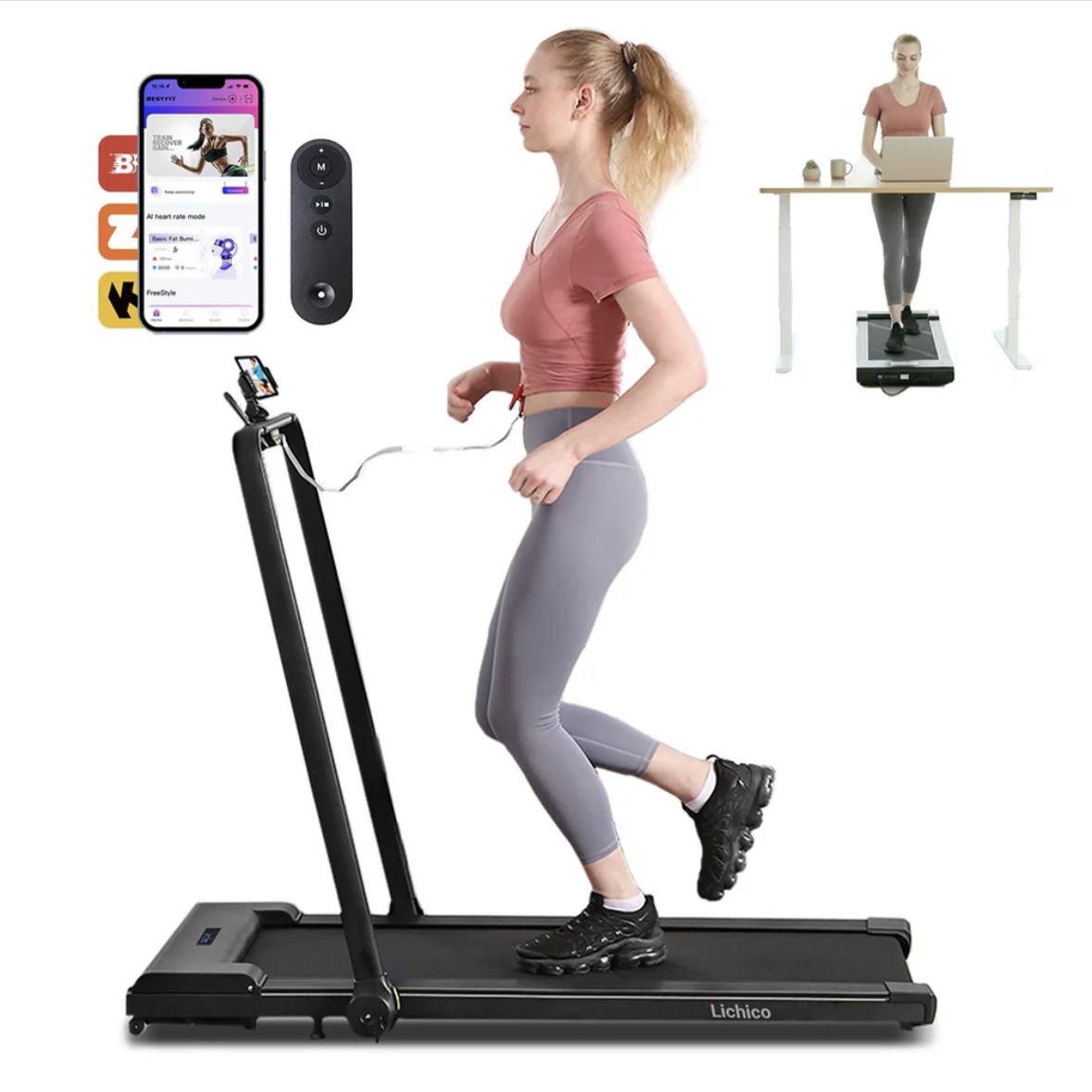 NEW Folding Treadmill 2-in-1 under desk 55"
