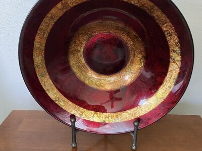 Vintage Italian Glass Bowl Fruit Bowl / Art Decor