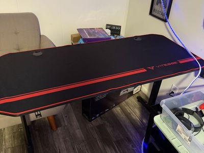 Vitesse 63 inch Ergonomic Gaming Desk with Full Desk Mouse Pad & Cup Holder