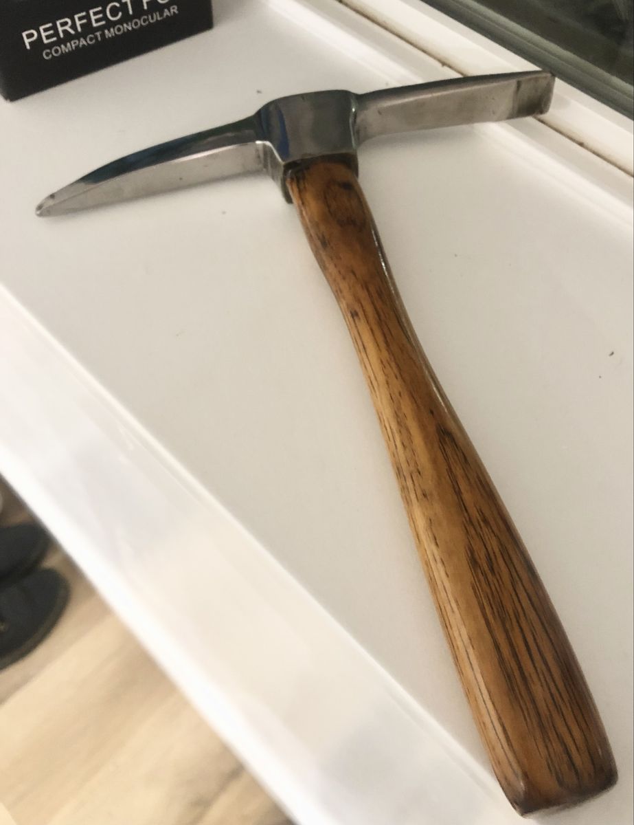 Vintage Geology Rock Pick Hammer with Wooden Handle - Durable Field Tool for Prospecting