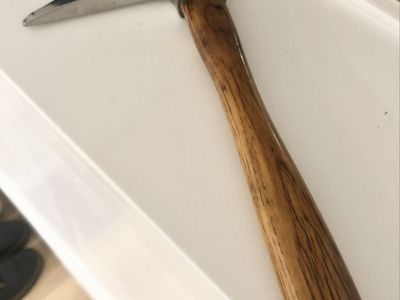 Vintage Geology Rock Pick Hammer with Wooden Handle - Durable Field Tool for Prospecting