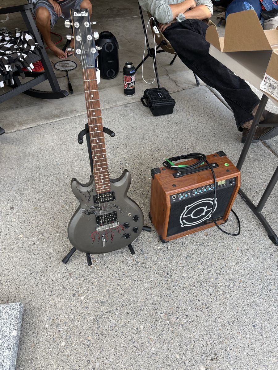 Ibanez Guitar and Stephen’s Amp