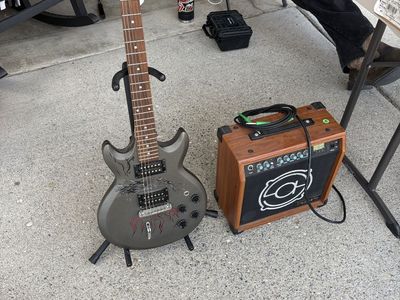 Ibanez Guitar and Stephen’s Amp