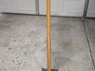 Olympia 8x8 Cast Iron Ground Tamper with Wooden Handle