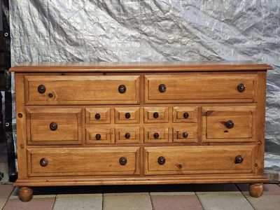 7 Drawer Solid Pine Wood Dresser