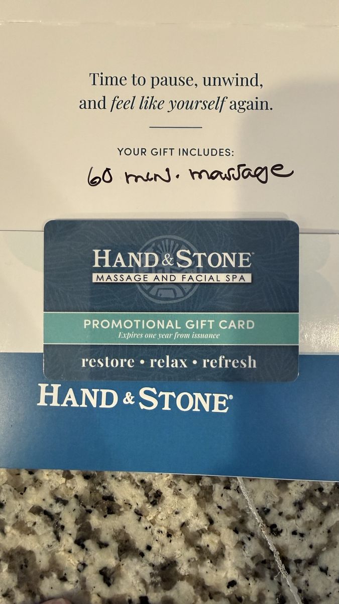 60-Minute Swedish Massage Gift Certificate – Hand & Stone ($149.95 Value)