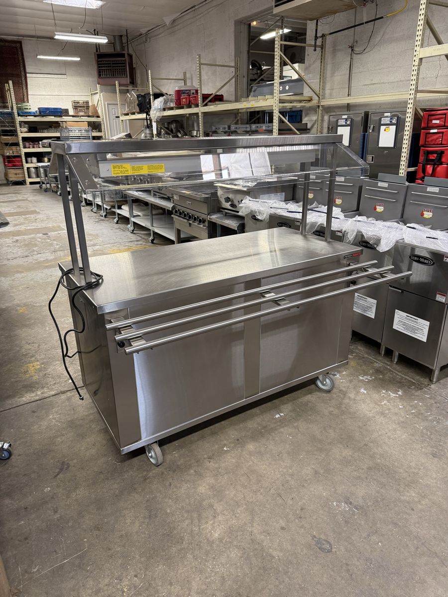 Hatco Food Warmer Model GRA -48 GLO-RAY 120 Volt W /sneeze guard and wheels