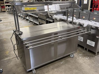 Hatco Food Warmer Model GRA -48 GLO-RAY 120 Volt W /sneeze guard and wheels