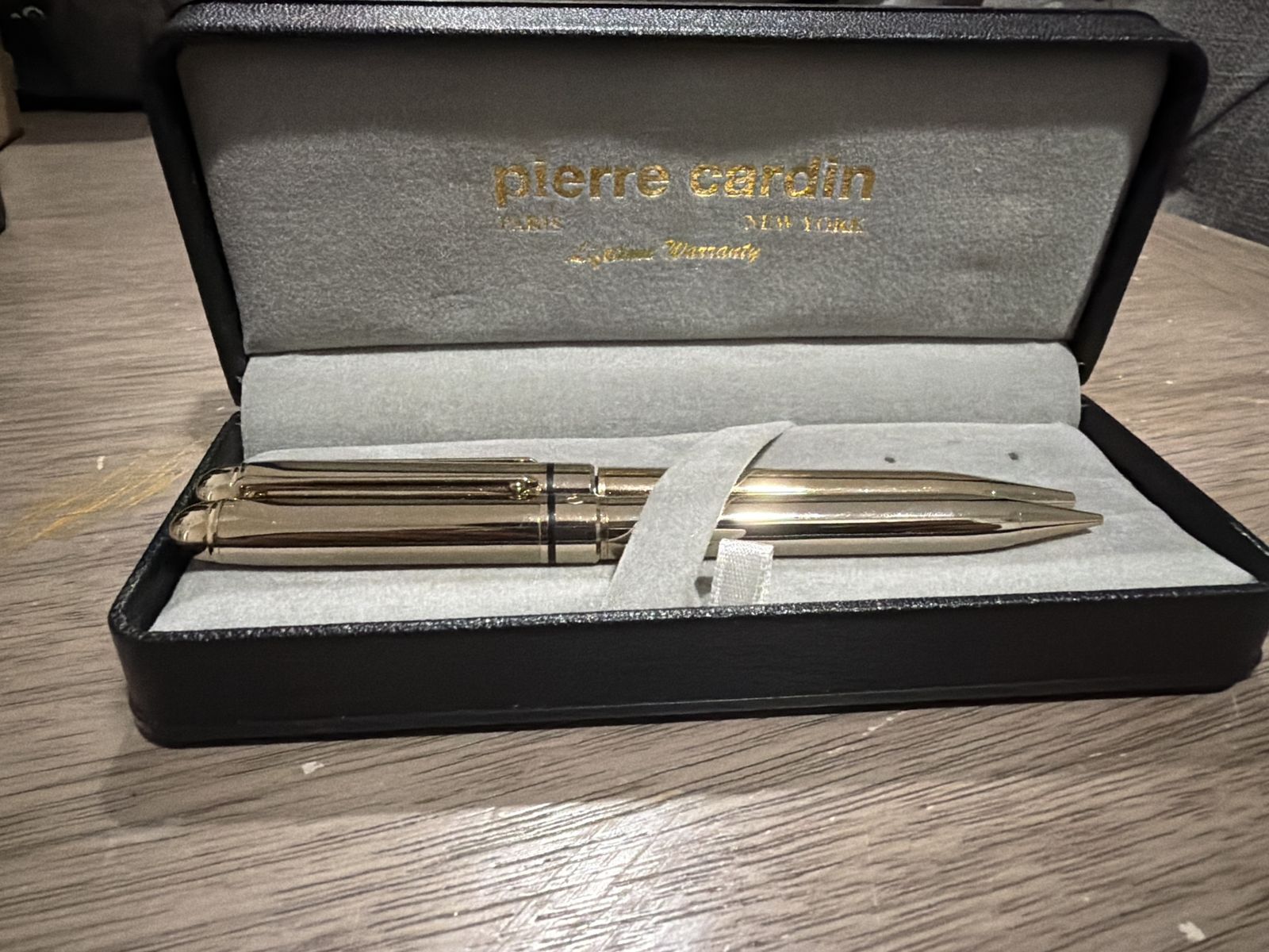 Pierre Cardin Paris New York Gold Pen Set in Original Box - Excellent Condition