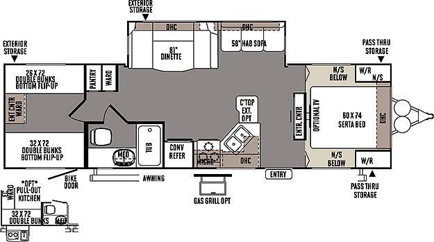 2014 Rockwood by Forest River Ultra Lite Series M-2905SS Specs