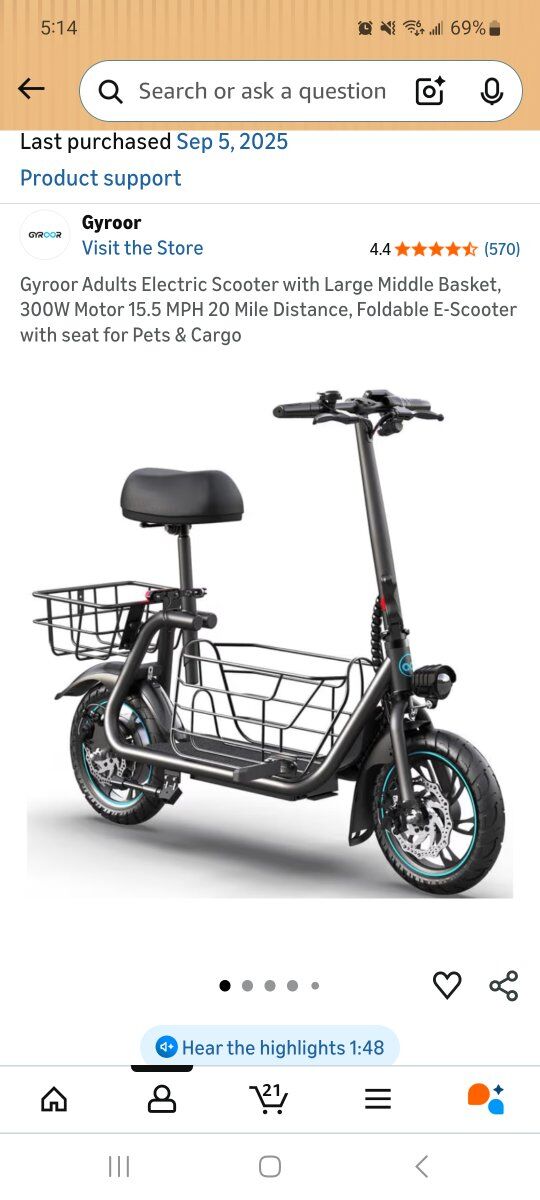 Electric Scooter (barely used)