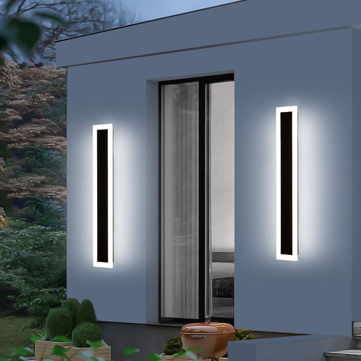 2 Pack 31.4inch Modern Outdoor Exterior Wall Light