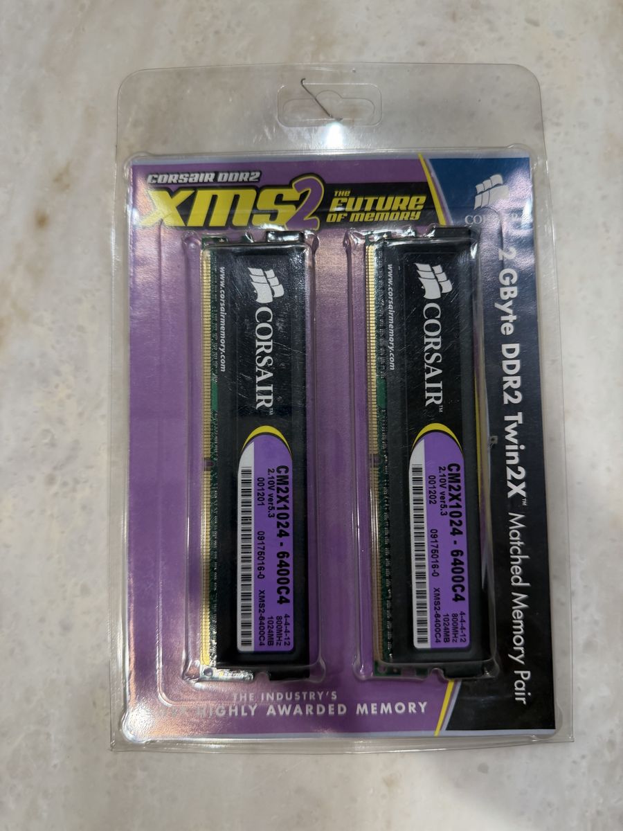 Unopened Corsair XMS2 dual stick DDR2 RAM Pair