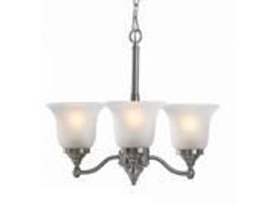 NEW Project Source 3-Light Chandelier - Brushed Nickel Finish - Frosted Glass Shades