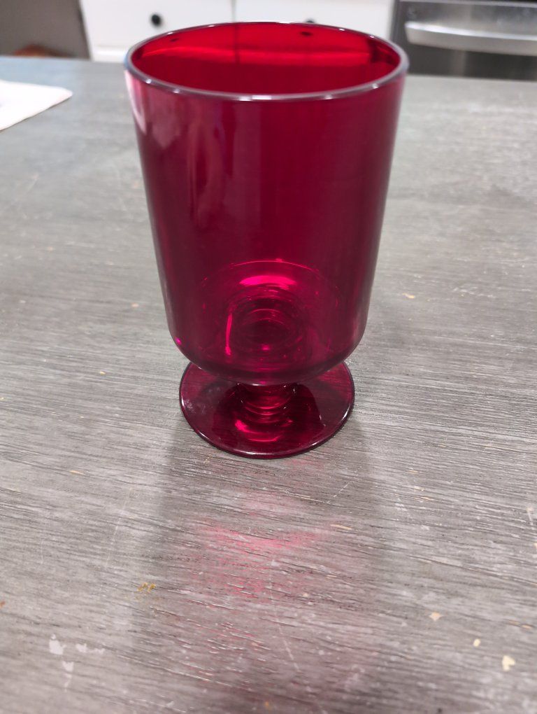 12 piece vintage Ruby Red glass tumbler goblet