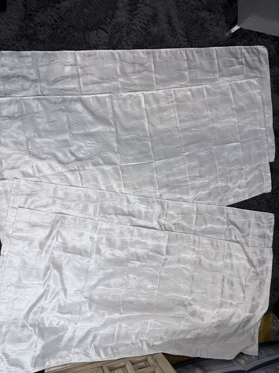4 Panels White Curtains