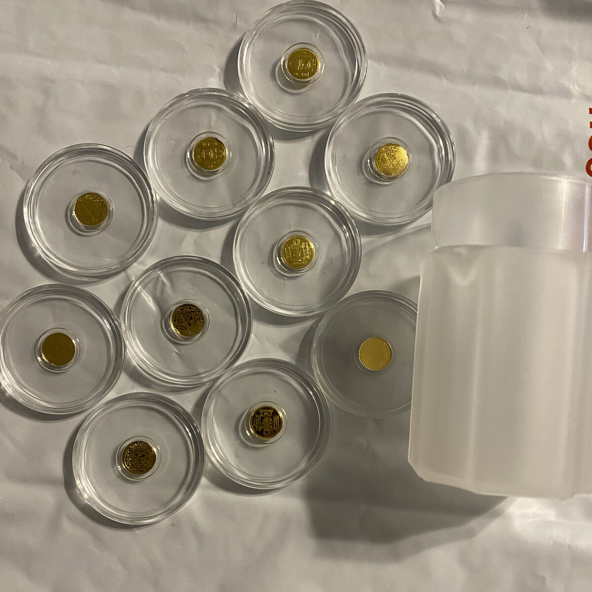 10x 1/500 oz Gold Monarch Egyptian Eye of Ra .9999