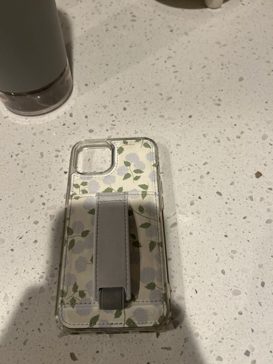 WALLI Floral iPhone 14 Case with Card Holder and Finger Loop