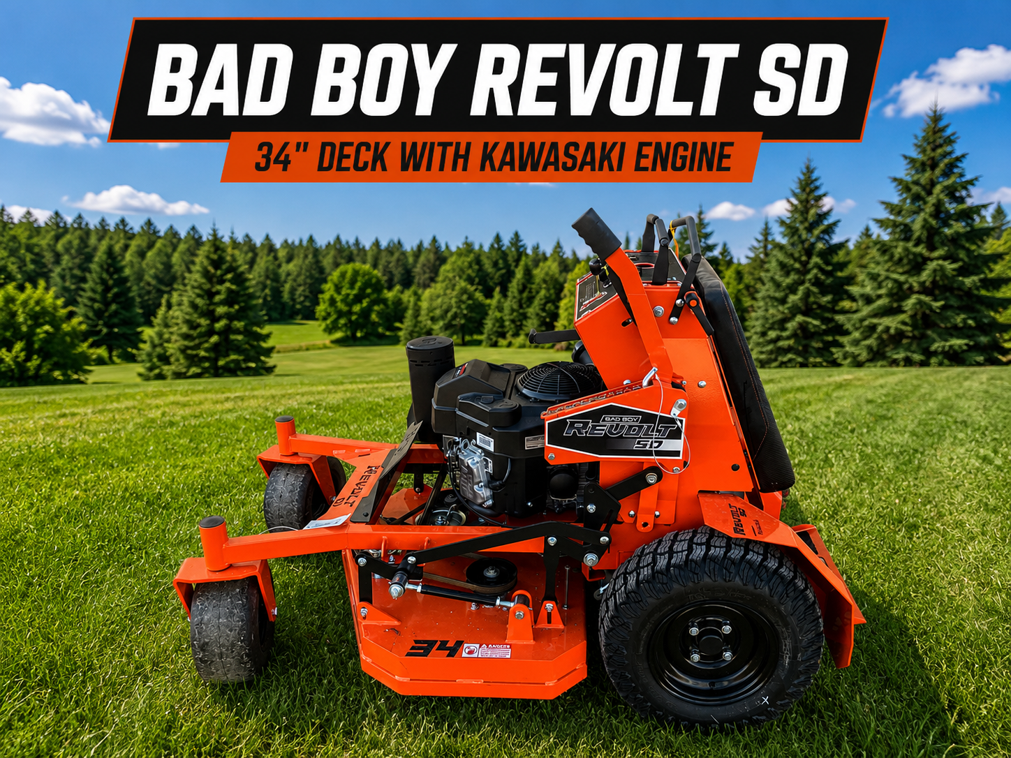 Bad Boy Revolt SD Mower 34" deck W/Kawasaki