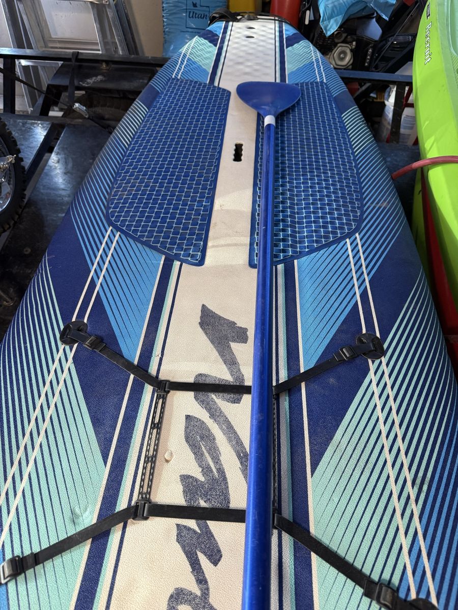 Wavestorm Foam Paddle Board Blue & White with Paddle