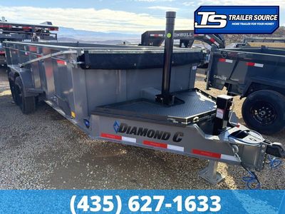 7x16 Diamond C LPT 207 Dump Trailer - 32" Sides - 15.5K GVWR - 14 Ply Tires, Long Arm Tarp