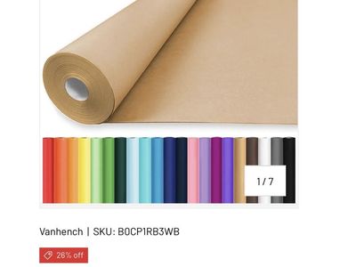 Vanhench 48"x200' Grey Kraft Paper Jumbo Roll - Wrapping, Crafts, Packing, Table Runner, Bulletin Board