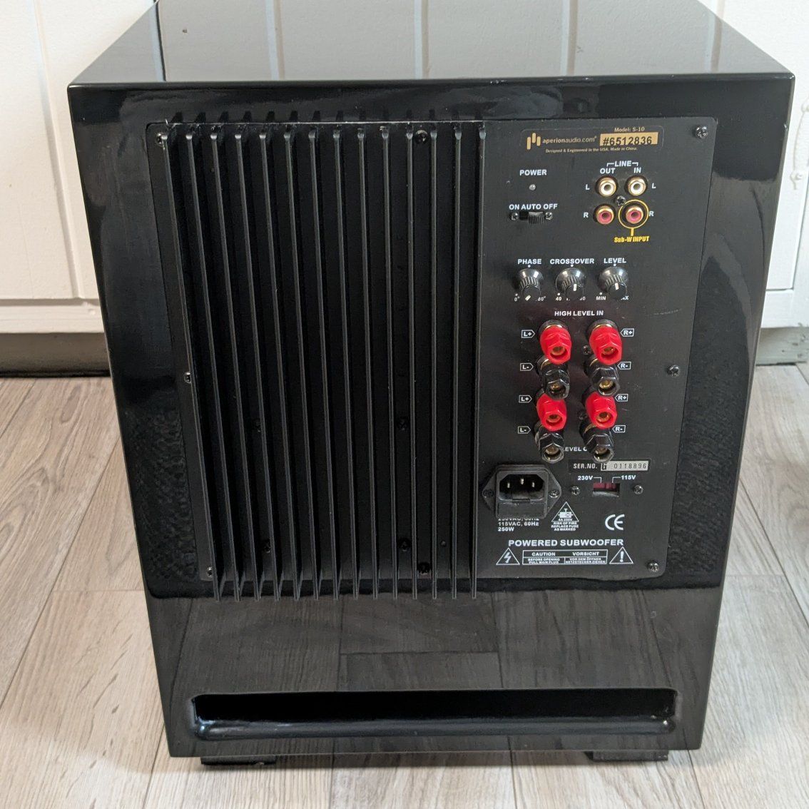 Aperion S-10 subwoofer 200 watt speaker sub woofer