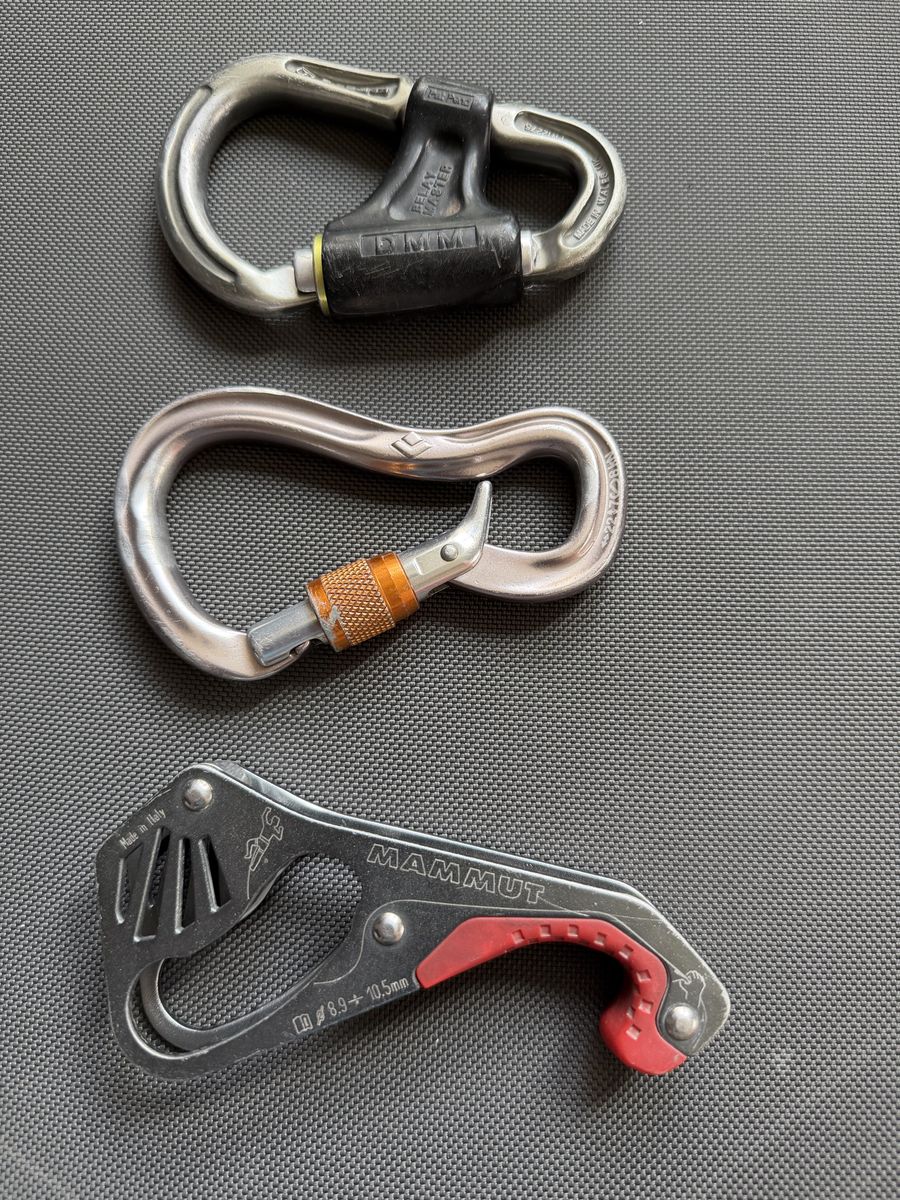 Mammut Smart belay device with two belay carabiner DMM Belay Master, BD Gridlock
