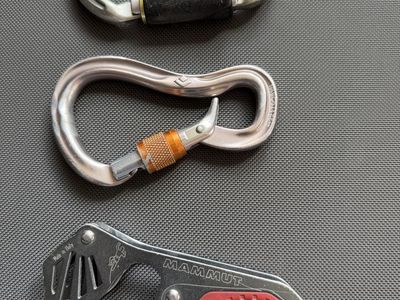 Mammut Smart belay device with two belay carabiner DMM Belay Master, BD Gridlock