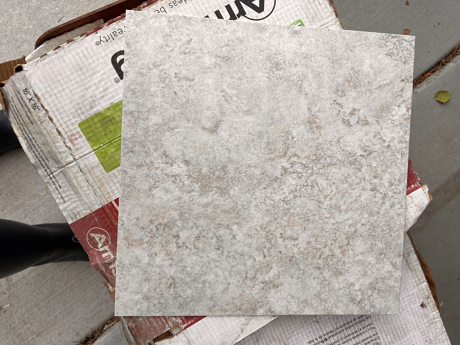 Armstrong 16" x 16" Stone-Look Vinyl Tile Flooring - 5 Boxes