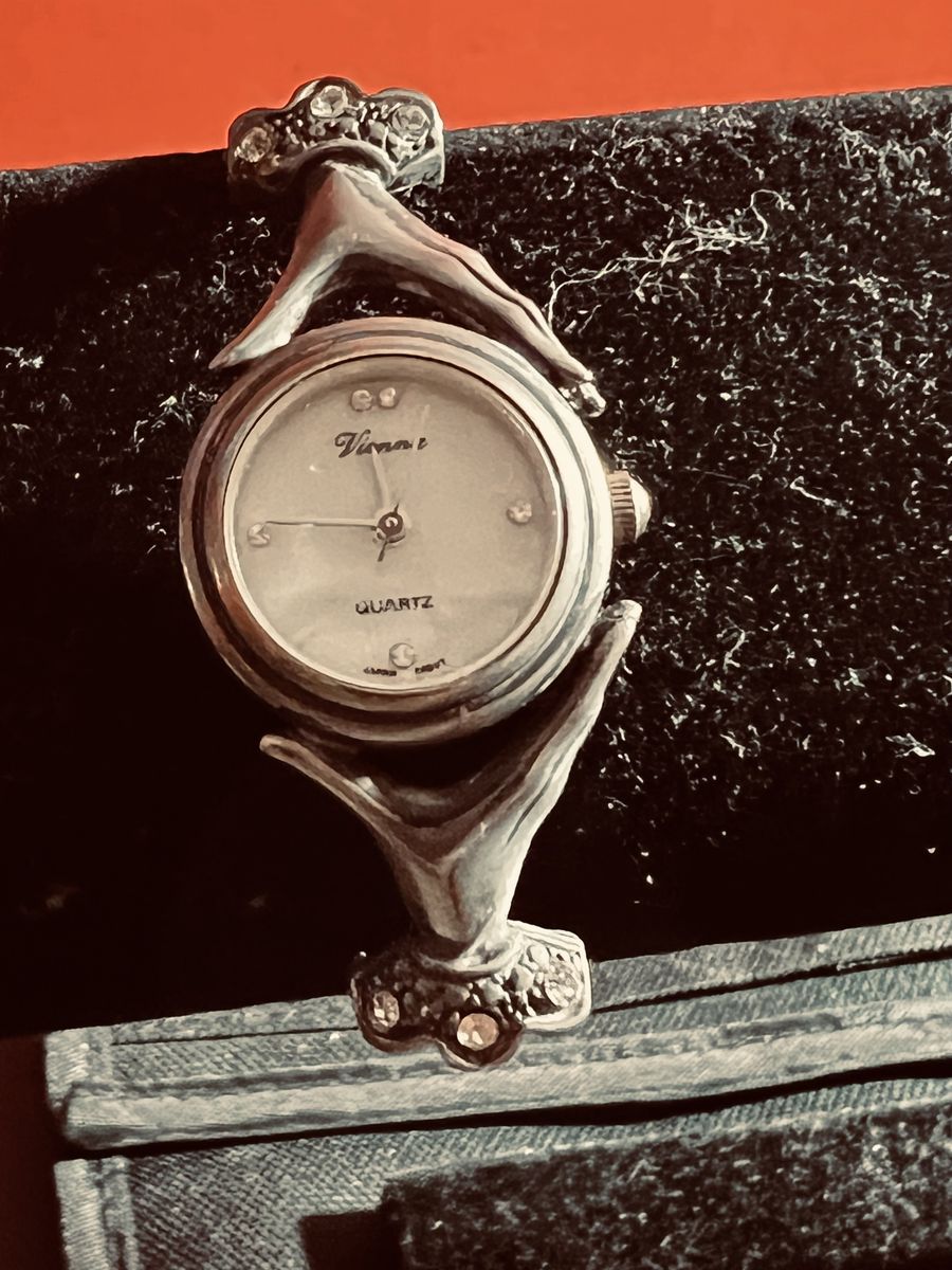 Vianna Quartz Women's Watch Silver Tone Rhinestone Accents