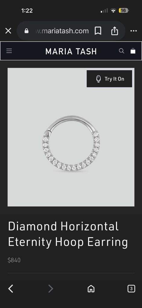 Maria Tash Diamond White Gold Earring Piercing