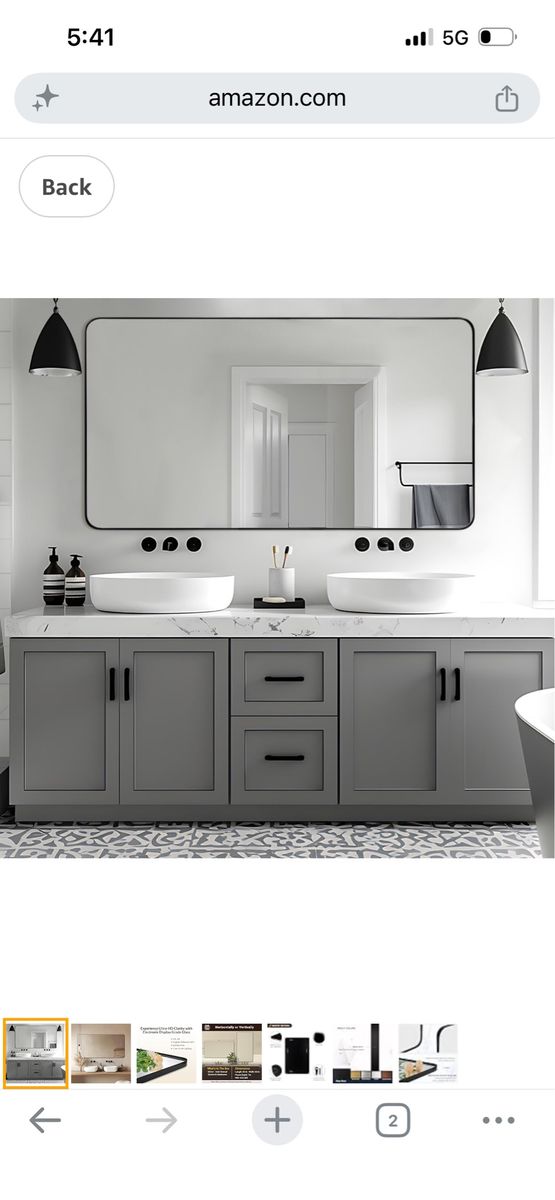 ANDY STAR Black Bathroom Mirrors for Over Sink, 30x55 Inch Matte Black Mirror for Bathroom, Rectangle Metal Vanity Mirror for Wa